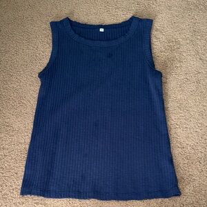Classic Navy Ribbed Tank Top